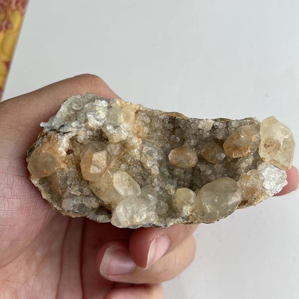 Honey calcite crystal cluster